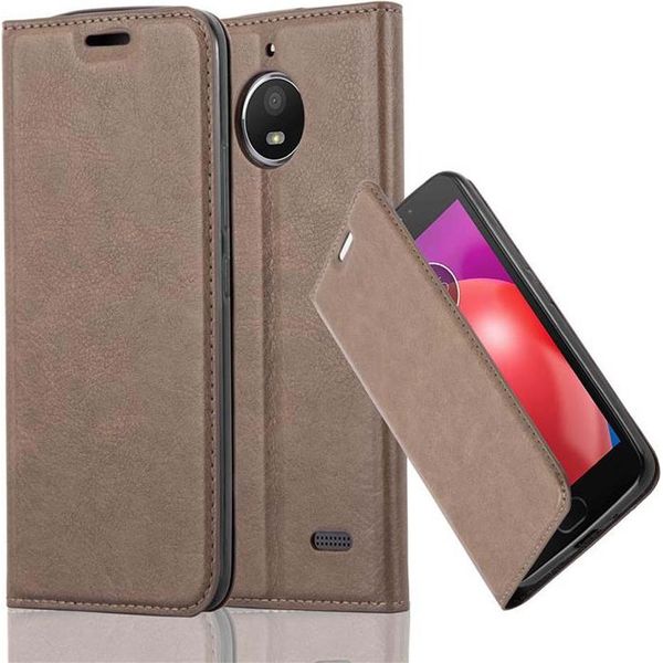 Cadorabo Custodia Per Motorola Moto E4 Custodia Protettiva In Marrone Custodia Per Cellulare Custodia Cover Chiusura Magnetica-image