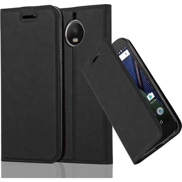 Cadorabo Custodia Per Motorola Moto G5S Plus Cover Protettiva In Nero Custodia Per Cellulare Cover Chiusura Magnetica-image