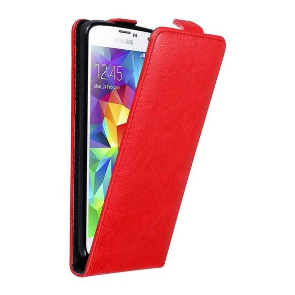 Custodia Cadorabo Per Samsung Galaxy S5 Mini / S5 Mini Duos Custodia Protettiva In Rosso Custodia Flip Per Telefono Cellulare Custodia Cover-image