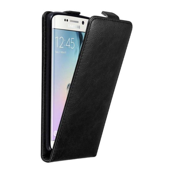 Cadorabo Cover Per Samsung Galaxy S6 Edge Cover Protettiva In Nero Flip Case Custodia Del Telefono Cellulare Cover-image