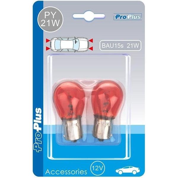 Lampadina Per Auto 12V 21W Bau15S Arancione 2 Pezzi In Blister-image