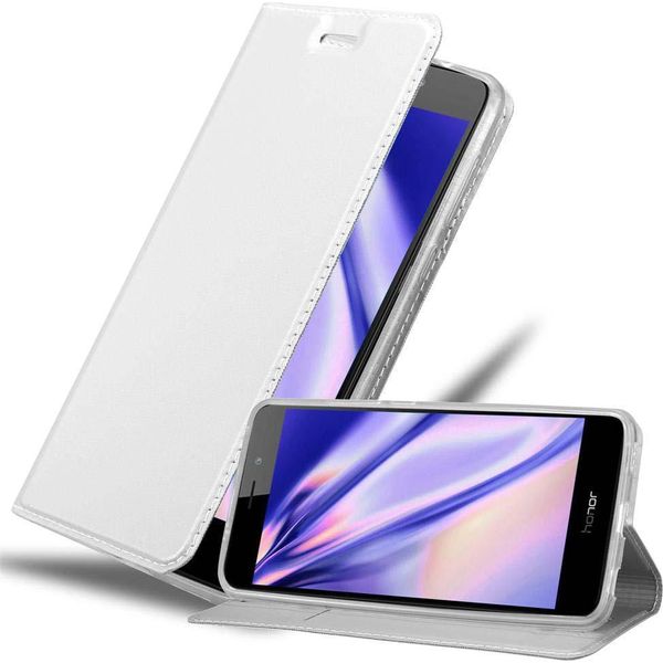 Cadorabo Custodia Per Cellulare Per Honor 5C Custodia Protettiva In Argento Cover Etui Book Case Booklet-image