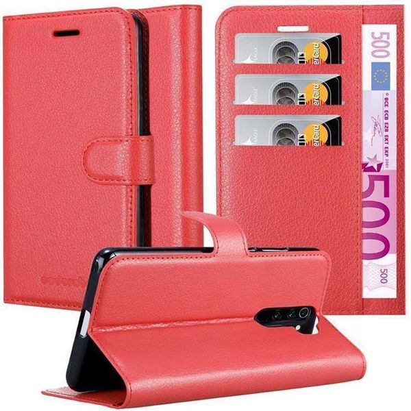 Cadorabo Custodia Per Xiaomi Redmi Note 8 Pro Cover Protettiva In Rosso Custodia Per Cellulare Cover Chiusura Magnetica-image