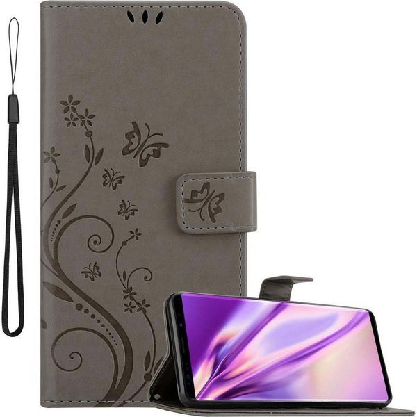 Cadorabo Cover Per Samsung Galaxy Note 9 Cover Protettiva In Grigio Cover Protettiva Cover Per Telefono Cellulare Cover Fiori Custodia Fiore-image
