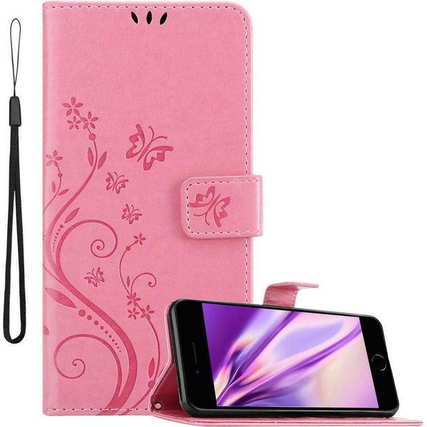 Custodia Cadorabo Per Apple Iphone 7 / 7S / 8 / Se 2020 Custodia Protettiva In Rosa Custodia Protettiva Per Cellulare Custodia Fiori-image