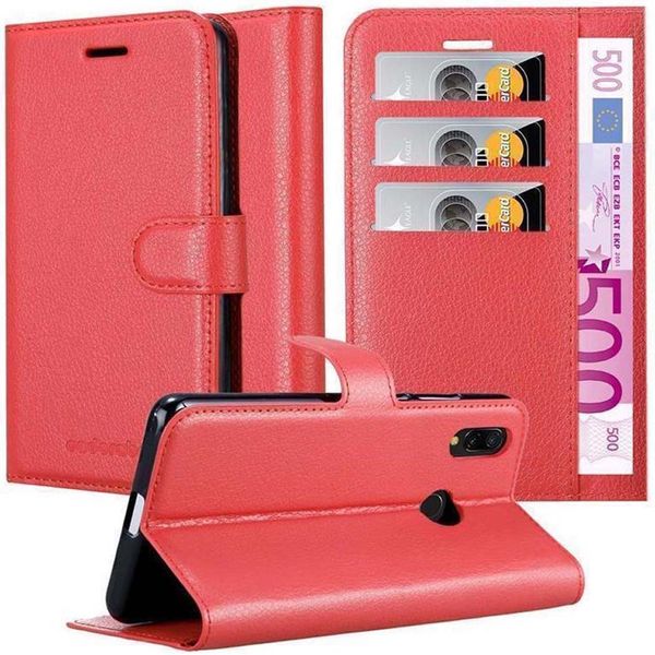 Cadorabo Custodia Per Xiaomi Redmi Note 7 Custodia Protettiva In Rosso Cellulare Custodia Cover Chiusura Magnetica-image
