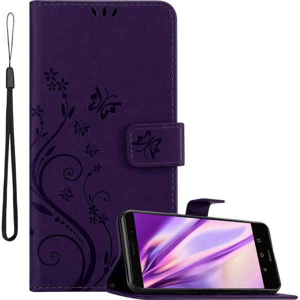 Cadorabo Cover Per Huawei Mate 9 Cover Protettiva In Viola Cover Protettiva Cover Per Telefono Cellulare Custodia Fiori Custodia Fiori-image