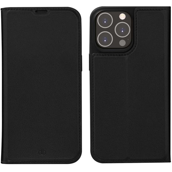 DBRAMANTE1928, Custodia Folio Per Apple Iphone 14 Pro Max Modello Oslo In Pelle Con Portacarte, Nero-image
