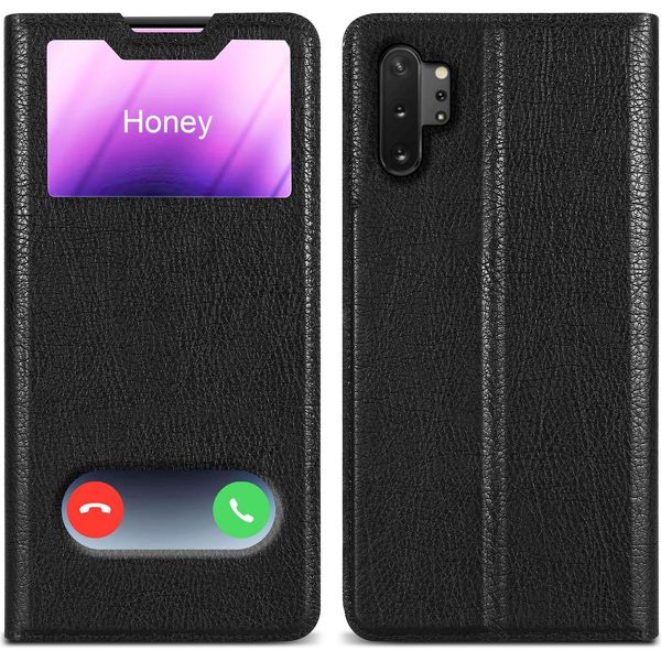 Cadorabo Custodia Protettiva Per Samsung Galaxy Note 10 Plus Cover In Nero Custodia Del Telefono Cellulare Libro Custodia Cover Etui-image