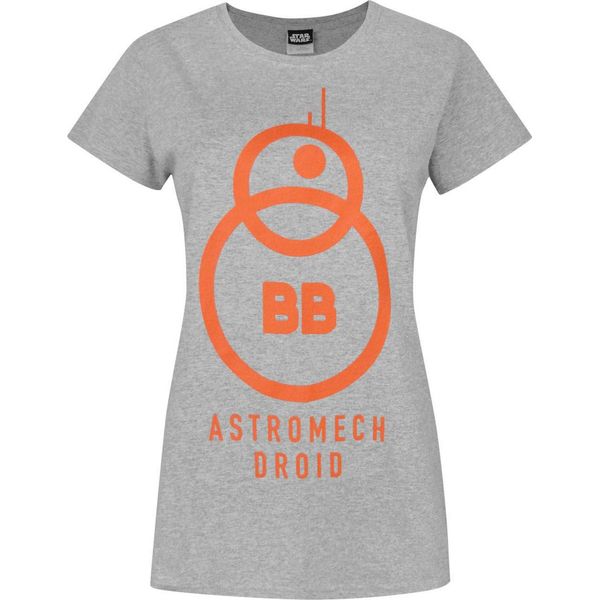 Maglietta Star Wars Damen The Force Awakens BB-8 Astromech Droid NS4231 (Xl) (Grau)-image