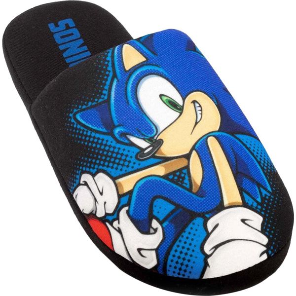 Sonic The Hedgehog - Pantofole Da Uomo NS6568 (43 Eu - 44,5 Eu) (Nero)-image
