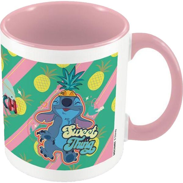 Lilo & Stitch - Tazza Da Caffè "You're My Fave"", Interno Bicolore PM4566 (Taglia Unica) (Bianco/Rosa/Verde)"-image
