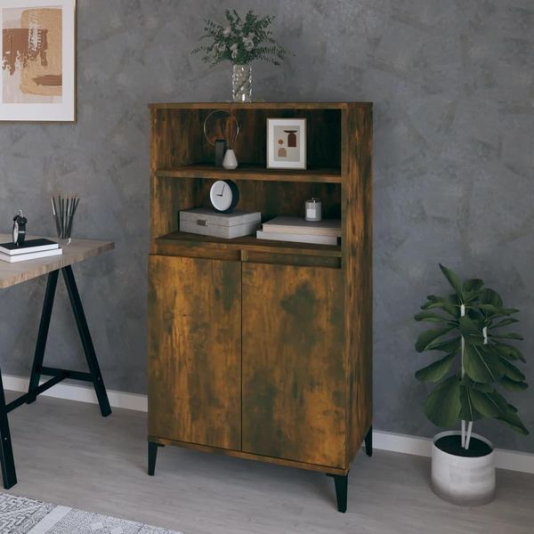 Maison Exclusive - Credenza Alta In Rovere Affumicato 60X36X110 Cm Materiale Ligneo-image