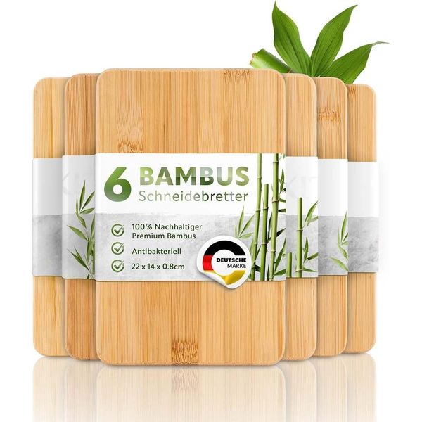 Taglieri In Bambù Exitoso, Set Di 6 - Ideali Anche Come Taglieri Per La Colazione-image