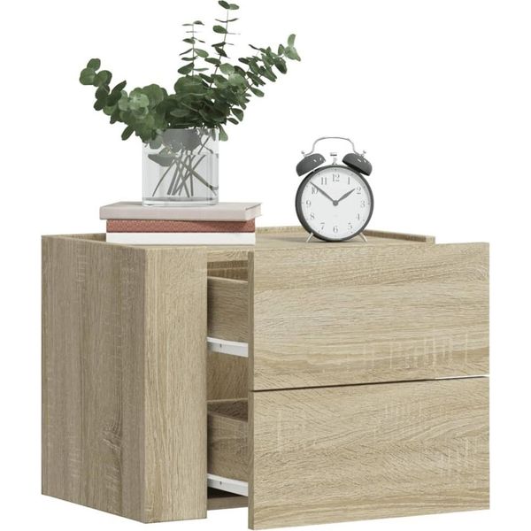 Maison Exclusive - Comodini Da Parete 2 Pezzi In Rovere Sonoma 45X30X35 Cm-image