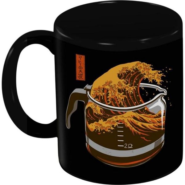 Threadless - Tazza Da Caffè "Coffee Wave"", 315 Ml PM11557 (Taglia Unica) (Nero)"-image
