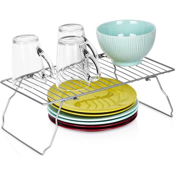 Scaffale Da Cucina In Metallo Per Piano Di Lavoro, Scaffale Pieghevole, Supporto Organizer-image
