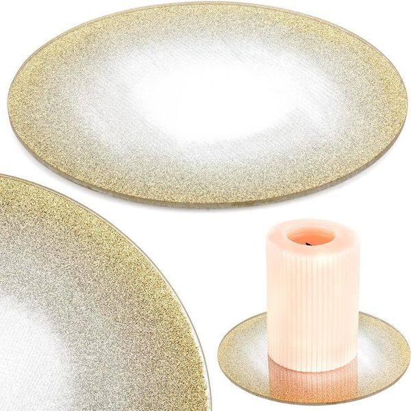 Portacandele In Vetro Color Oro Per Composizioni Decorative Con Candele Portacandele-image