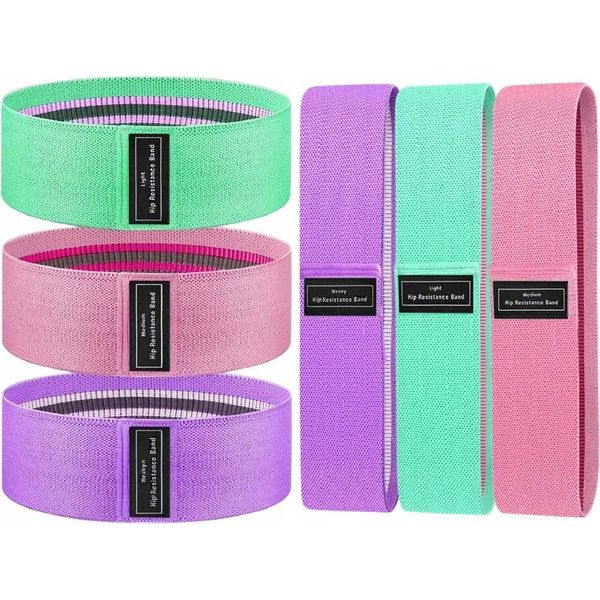 Set Di 3 Bande Elastiche In Tessuto Per Esercizi Di Fitness-image