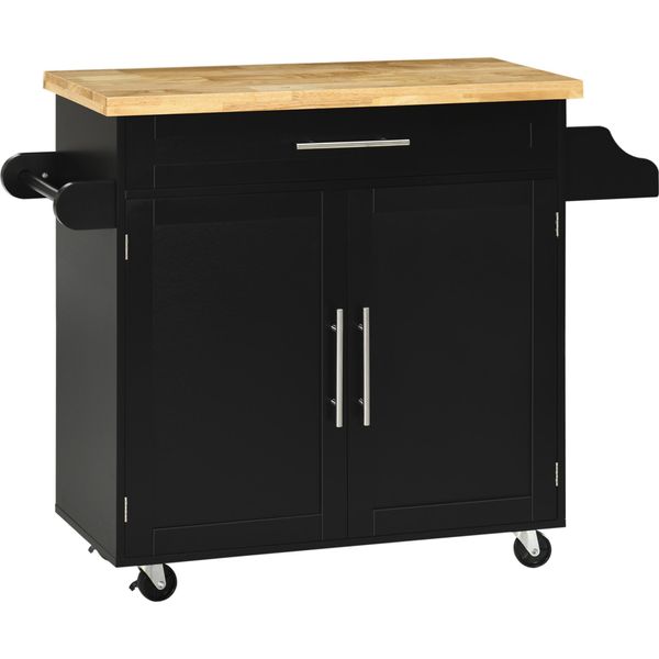 Carrello Da Cucina Carrello Di Servizio Con Piano Di Lavoro E Ripiano Per Spezie Portasciugamani Per Soggiorno E Sala Da Pranzo 109X40X89Cm-image