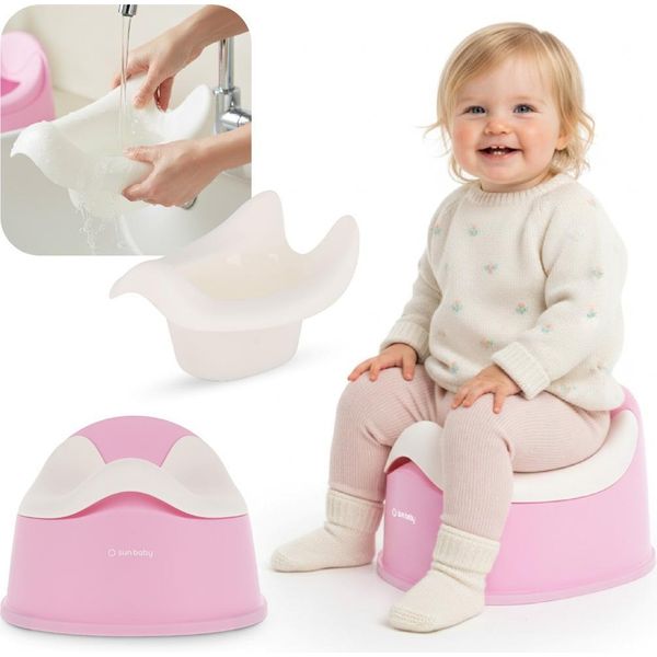 Vasino Trainer Per Bambini Vasino Per Bambini Vasino Per Bambini Vasino Trainer Per Wc Antiscivolo Bianco E Rosa Sun Baby-image