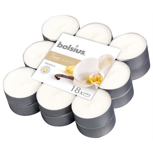 Candele Bolsius Tealight True Scents, Tealight, Profumate, Vaniglia, Conf. 18 Pz-image