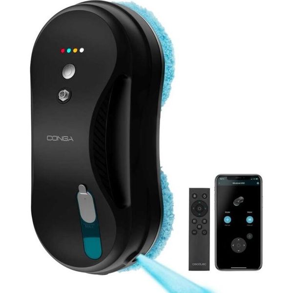 Cecotec Window Cleaning Robot | Conga Windroid 890 Spraywater Smart Connected T | Corded | Black-image