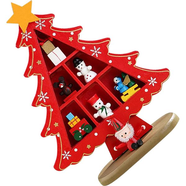 Albero Di Natale Da Tavolo In Legno Squisito Mini Albero Di Natale Da Tavolo Mente Posizionato Per Centro Commerciale Hotel Decorazione Di Natale Rosso-image