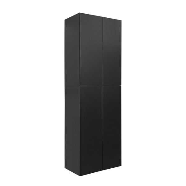 Aktenschrank Otto Home "Jarvie", Schwarz, B:60Cm H:180Cm T:35Cm, Fsc-Zertifizierter Holzwerkstoff, SchräNke, Mehrzweckschrank, Push-To-Open, 5 Verstellbare EinlegeböDen, 60X180 Cm-image