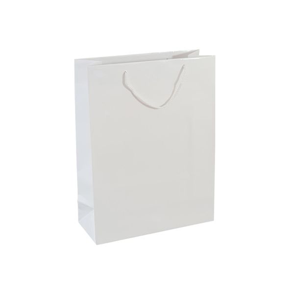 Sacchetto Di Carta, 32 X 13 X 42 Cm, 125 Pezzi Laminati Bianchi Awih-image
