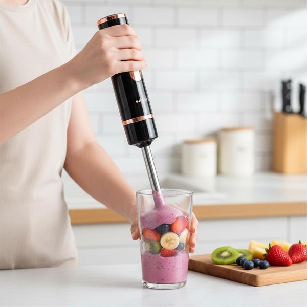 Sokany, Frullatore A Immersione 600 W Con Lama In Acciaio Inossidabile, Impugnatura Ergonomica, Robusto, Nero-image