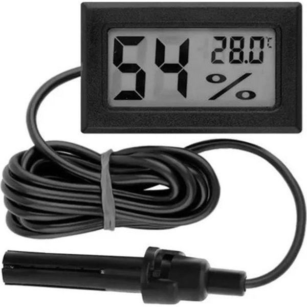 Termometro Igrometro Mini Misuratore Elettronico Digitale Di Temperatura E Umidità Per Interni Ed Esterni Con Sonda-image