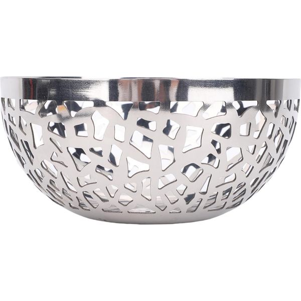 Ciotola Per Frutta In Acciaio Inossidabile, Cava, Decorativa, Supporto Moderno, Cestino Per Frutta Da Banco Cucina, 22 Cm-image