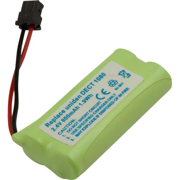 Avizar, Batteria Per Telefono Cordless Uniden Dect 1080 Ni-Mh 2,4 V 800 Mah 1,9 Wh, Verde-image