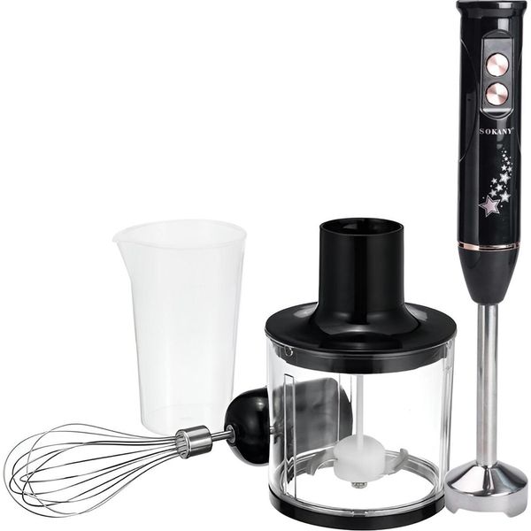 Sokany, Frullatore A Immersione 600 W 4 In 1 Con Tritatutto E Set Frusta, Grigio-image