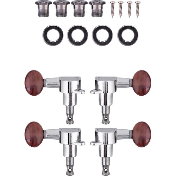 Meccaniche Per Corde Di Ukulele, Meccaniche Bloccabili, Meccaniche Rosso Argento, Corpo In Lega Di Zinco Per Chitarra-image
