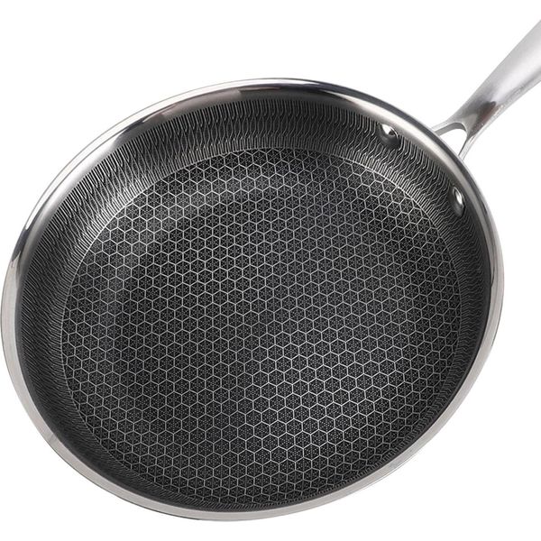 Cheffinger, Padella 28 Cm Con Rivestimento A Nido D'ape E Manico Lungo, Argento-image