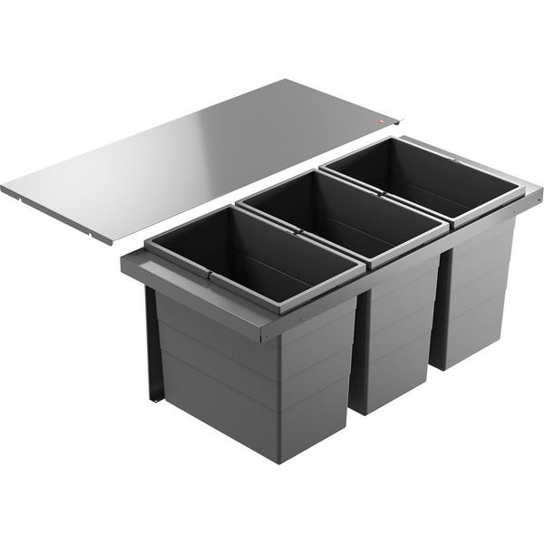 Hailo Contenitore Per Rifiuti 10000228 Triple Xl 900 28/28/28 Litri Grigio Scuro-image