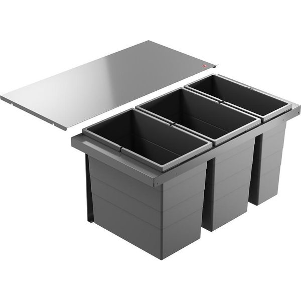 Hailo Contenitore Per Rifiuti 10000227 Triple Xl 800 28/28/18 Litri Grigio Scuro-image
