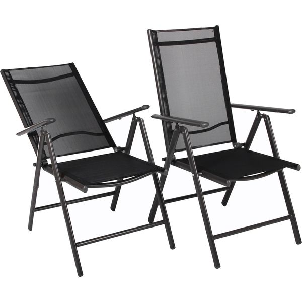 Vcm 2Er Set Gartenstuhl Klappbar MaßE Ca. H. 105 X B. 56 X T. 65 Cm Aluminium Campingstuhl GartenmöBel-image