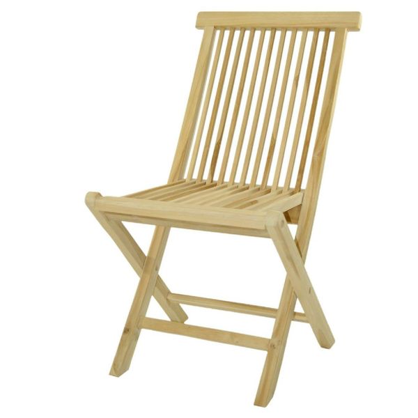 Vcm Stuhl Holzstuhl Klappstuhl Teak Holz Klappbar Brauner Gartenstuhl Unbehandelt MaßE B. 46X H. 89 Xt. 62Cm-image
