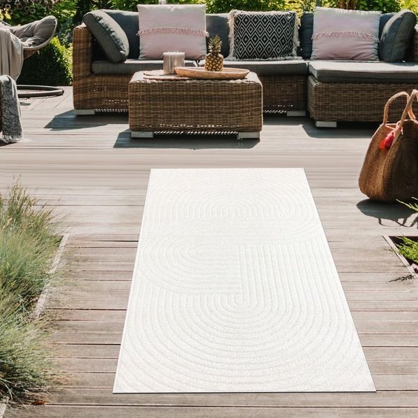 Elegante Tappeto Resistente Alle Intemperie | Per Interni Ed Esterni | In Formato Crema - 80 X 150 Cm-image