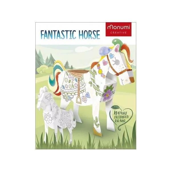 Kolorowanka Cubehead 3D Fantastic Horse Monumi-image