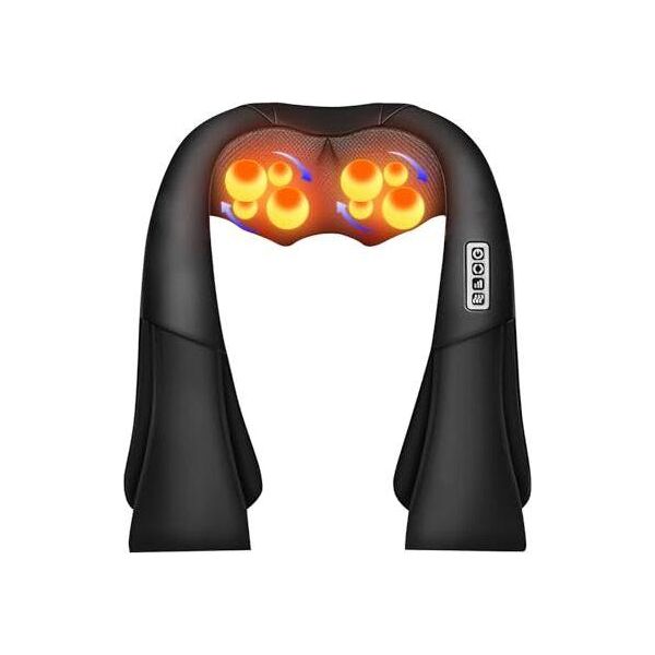 Funzione Termostatica Del Pulsante Di Massaggio Shiatsu Del Collo Del Tessuto Profondo, Collo Elettrico, Spalla, Schiena, Muscolo, Sollievo Dal Dolore A Casa, Auto Ufficio-image