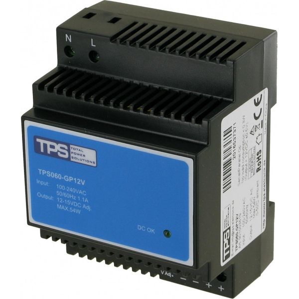 TPS060-GP12V Alimentatore Switching, Alimentatore Su Guida Din 12V-image