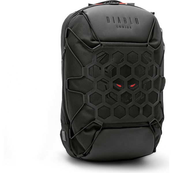 Zaino Diablo Zaino Da Scuola Zaino Da Escursionismo Per Laptop Cerniera Impermeabile Con Chiusura A Combinazione Porta Di Ricarica Usb Numerose Tasche Multifunzionale, Colore: Nero-image