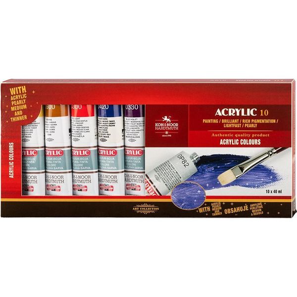 Set Di Colori Acrilici Koh-I-Noor 10 X 40 Ml-image