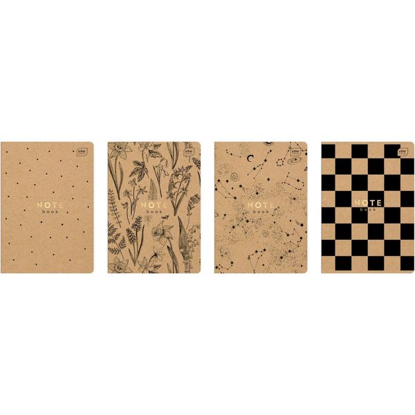 Interdruk 10X Quaderno A5 60 Fogli A Scacchiera 70G/M² Copertina Carta Kraft-image