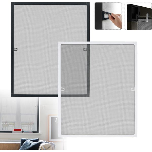 Yuenfong Zanzariera Per Finestre, Zanzariera Senza Trapano E Viti Con Telaio In Alluminio (100×120Cm, Bianco)-image