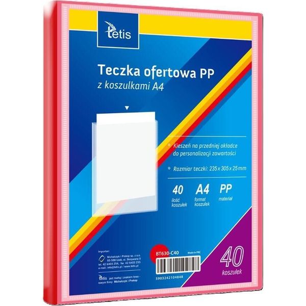 Cartella Di Presentazione A4 Pp + 40 Tasche Rosso-image